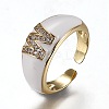 Brass Micro Pave Clear Cubic Zirconia Cuff Rings RJEW-H538-03G-W-3