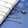 Tarnish Resistant Women Stainless Steel Cross Round Link Necklace Making X-NJEW-507L-7-4