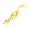 Brass Pave Clear Cubic Zirconia Connector Charms LS-KK-Z051-03G-2
