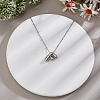 1pc Brass Chain with Alloy Letter Pendants Necklaces NJEW-LP0001-41F-P-3