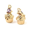 Brass Micro Pave Cubic Zirconia Pendants KK-C155-16G-03-2