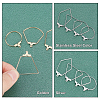 24Pcs 12 Style Sector & Ring & Trapezoid & Rhombus 304 Stainless Steel Pendants STAS-UN0027-16-4