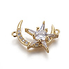Brass Micro Pave Cubic Zirconia Links ZIRC-L078-024G-NR-1