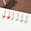 Ocean Series 304 Stainless Steel Enamel Dangle Earrings LS-EJEW-K017-01C-G-1