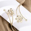 Lotus Alloy Arm Cuff Bangles for Girl Women AJEW-A063-01E-G-1