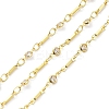 Real 18K Gold Plated Brass Flat Round & Bar Link Chains CHC-C001-08G-1