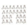 Alphabet Brass Micro Pave Clear Cubic Zirconia Pendants KK-Z151-20P-1