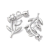 Brass Rhinestone Pendants KK-E793-15P-2