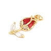 Brass Micro Pave Clear Cubic Zirconia Pendants KK-F931-13G-03-2