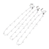 304 Stainless Steel with ABS Plastic Pearl Flat Round Bead Cable Chain Necklaces for Women NJEW-G190-03P-4