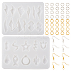2Pcs 2 Style Fish & Star & Teardrop Silicone Pendant Molds DIY-TA0005-70-2