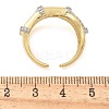 Brass Micro Pave Clear Cubic Zirconia Cuff Finger Rings for Women RJEW-B112-13GP-5