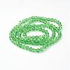 Lime Green Glass Bicone Beads Strands X-GLAA-S026-01-2