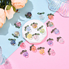 20Pcs 10 Colors Glass Pendants PALLOY-YW00082-5