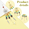 Chakra Natural & Synthetic Gemstone Chips & Alloy Pendant Decorations HJEW-FS00024-3