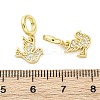 Brass Micro Pave Cubic Zirconia European Dangle Charms KK-D325-10G-3
