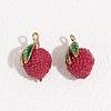 Fruit Alloy Enamel Pendants ENAM-P264-02H-G-1