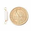 Natural White Jade Connector Charms PALLOY-JF01454-07-2