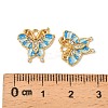 304 Stainless Steel with Crystal Rhinestone Enamel Charms STAS-G358-06G-01-3