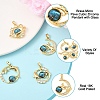 4Pcs 4 Styles Brass Micro Pave Clear Cubic Zirconia with Glass Pendants KK-YW0003-02-2