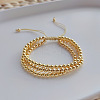 Brass Round Beaded Braided Beaed Bracelets WT6020-1-2