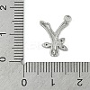 Brass Crystal Rhinestone Letter Links Connector Charms KK-S395-06P-Y-3