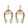 Brass Micro Pave Colorful Cubic Zirconia Pendants ZIRC-S067-216-NF-1