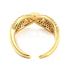 Hip Hop Pig Nose Rack Plating Brass Micro Pave Cubic Zirconia Open Cuff Ring for Women RJEW-F153-04G-3