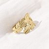 304 Stainless Steel Open Cuff Ring for Women RJEW-Z083-02G-03-3