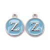 Platinum Plated Alloy Enamel Charms X-ENAM-S118-04Z-P-1