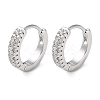 Brass Micro Pave Clear Cubic Zirconia Hoop Earrings LS-EJEW-S234-01P-1