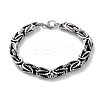 304 Stainless Steel Byzantine Chain Chunky Bracelets for Men BJEW-C072-01AS-1
