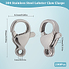 304 Stainless Steel Lobster Claw Clasps STAS-SP0001-73A-2