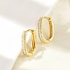 Oval Brass Micro Pave Clear Cubic Zirconia Hoop Earrings LS-EJEW-D311-141G-3