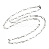 304 Stainless Steel Paperclip Chain Necklaces NJEW-H072-01P-4
