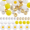 DIY Daisy Flower Silicone & Brass Beads Jewelry Making Findings Kit DIY-SC0025-42-1