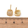 Brass Micro Pave Cubic Zirconia Stud Earrings EJEW-F418-01G-01-5