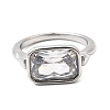 304 Stainless Steel Pave Single Cubic Zirconia Finger Rings for Women RJEW-K316-05P-4