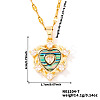 Brass Clear Cubic Zirconia Heart-shaped Pendant Necklaces PR0180-4-1
