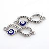 Alloy Rhinestone Evil Eye Links connectors ALRI-S161-09P-1