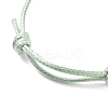 Natural Green Aventurine Heart Braided Cord Bracelet BJEW-JB07685-03-5