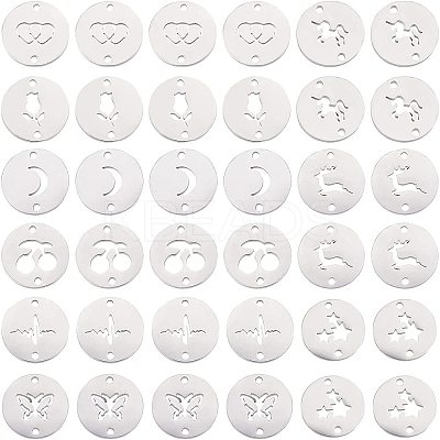 36Pcs 9 Style 304 Stainless Steel Links Connectors STAS-UN0027-50-1