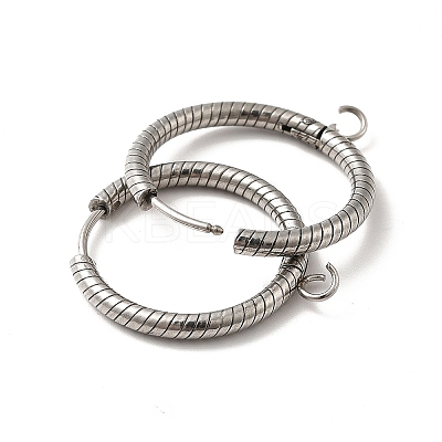 Tarnish Resistant 201 Stainless Steel Hoop Earrings Findings STAS-I695-03F-1