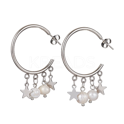 304 Stainless Steel Half Hoop Earrings EJEW-JE05590-01-1
