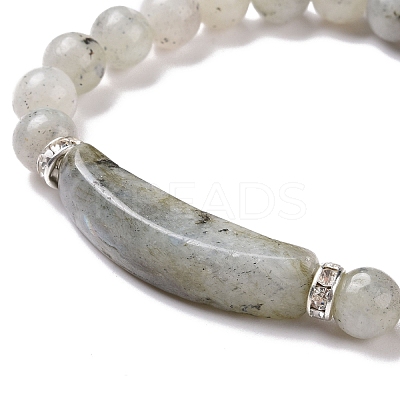 Natural Labradorite Beads Charm Bracelets BJEW-K164-B03-1