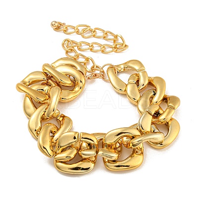 Chunky CCB Plastic Curb/Cable Chain Necklaces for Women LS-NJEW-K261-01B-G-1-1
