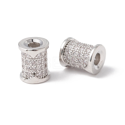 Eco-Friendly Rack Plating Brass Micro Pave Cubic Zirconia Beads KK-F835-24B-P-1