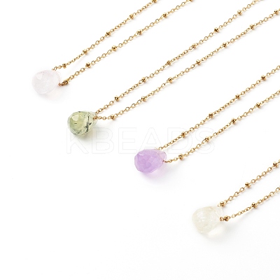 Natural Quartz Pendant Necklaces NJEW-JN03472-1