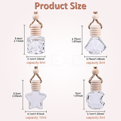15Pcs Column Glass Empty Refillable Car Perfume Bottle AJEW-YW0001-57-1