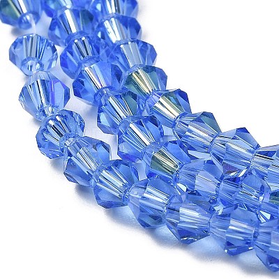 Transparent Electroplate Glass Beads Strands EGLA-A039-T4mm-L07-1